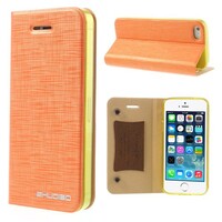 Lederen stand case iphone 5 oranje