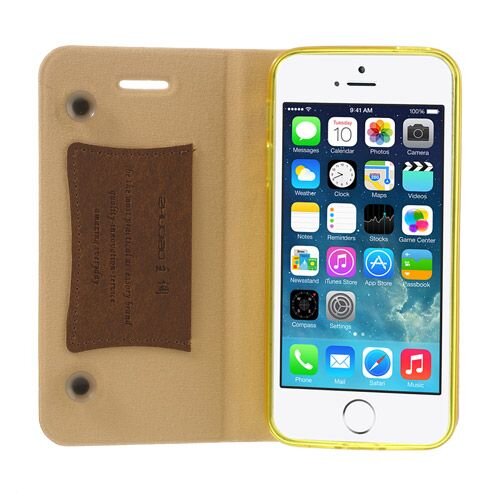 lederen stand case iphone 5 oranje