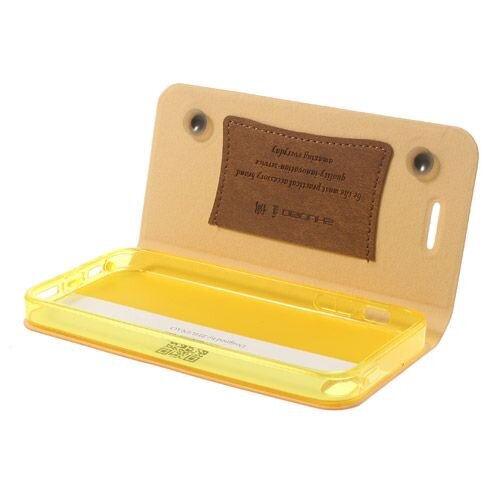 lederen stand case iphone 5 oranje