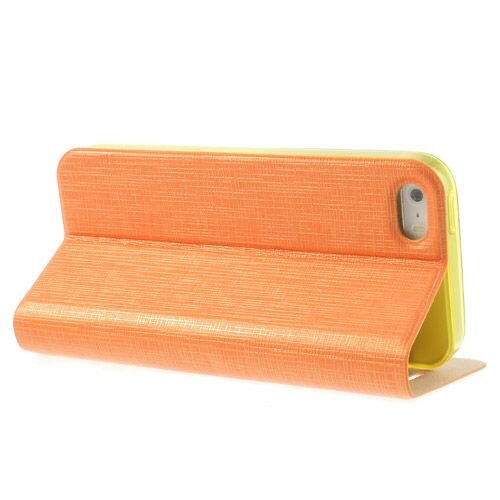 lederen stand case iphone 5 oranje