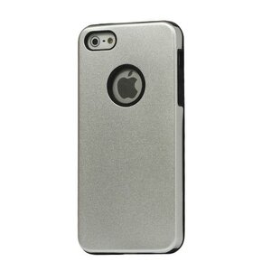 Aluminium + siliconen case voor de iPhone 5 zilver