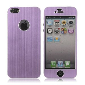 Luxe Brushed Aluminium Full Body Sticker iPhone 5 5s paars