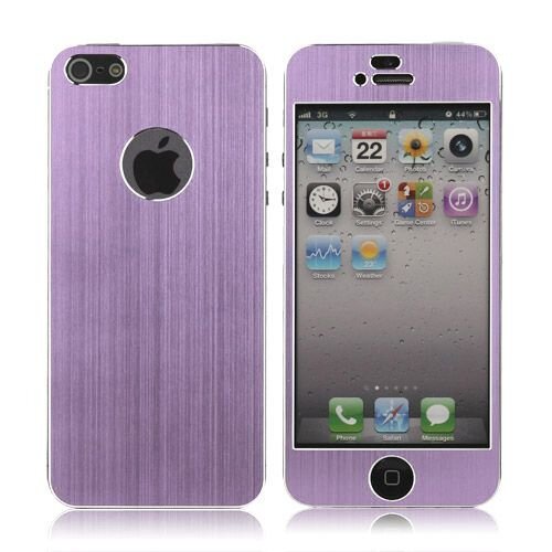 Luxe Brushed Aluminium Full Body Sticker iPhone 5 5s paars