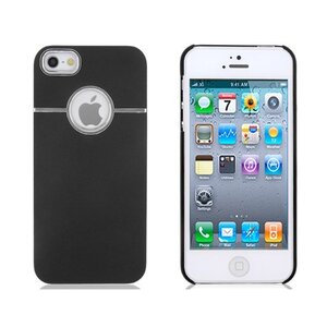 Gealvaniseerde sierlijsten Matten PC beschermhoes voor de iPhone 5 5S (Zwart)