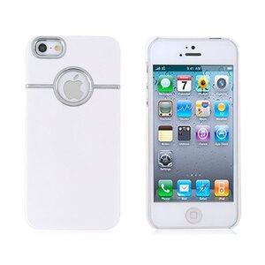 Gealvaniseerde sierlijsten Matten PC beschermhoes voor de iPhone 5 5S (wit)
