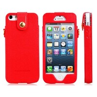 Kashidun lederen hoesje iPhone 5 5S (Rood)