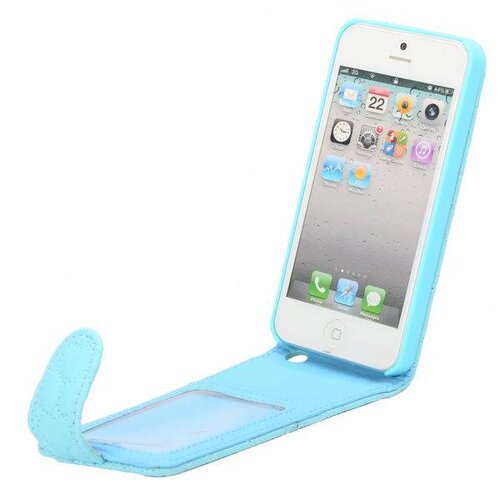 blauwe hartjes gestikte lederen flipcase iphone 5 blauwe hartjes gestikte lederen flipcase iphone 5
