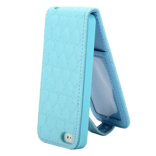 blauwe hartjes gestikte lederen flipcase iphone 5 blauwe hartjes gestikte lederen flipcase iphone 5