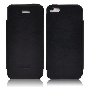 Imashi Leren Wallet iPhone 5(s)/SE - Zwart Imashi Leren Wallet iPhone 5(s)/SE - Zwart
