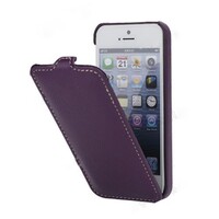Melkco paarse Flip Lederen Case iPhone 5 5S