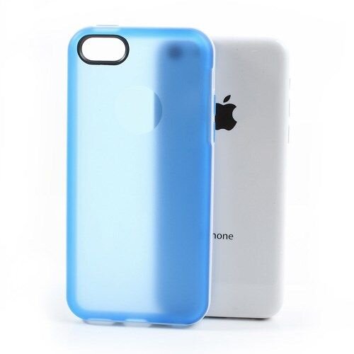 glossy transparante tpu case voor iphone 5c blauw glossy transparante tpu case voor iphone 5c blauw