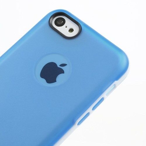 glossy transparante tpu case voor iphone 5c blauw glossy transparante tpu case voor iphone 5c blauw