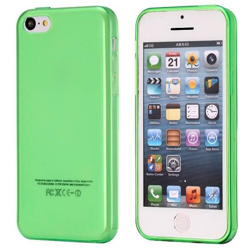 Nieuwste Glossy Transparante TPU Case voor iPhone 5C groen
