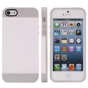 Fashion Krasbestendig Duo Materiaal Hard Case voor iPhone 5/5S (wit/grijs) Fashion Krasbestendig Duo Materiaal Hard Case voor iPhone 5/5S (wit/grijs)