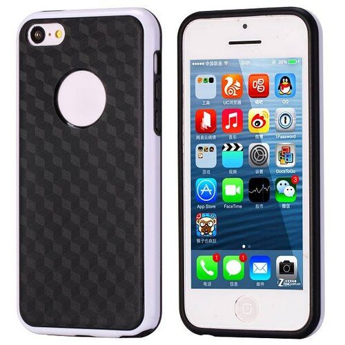 TPU + PC Hard Case voor iPhone 5(s) (wit + zwart) TPU + PC Hard Case voor iPhone 5(s) (wit + zwart)