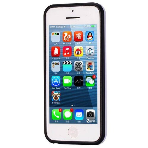 tpu pc hard case voor iphone 5 s wit zwart