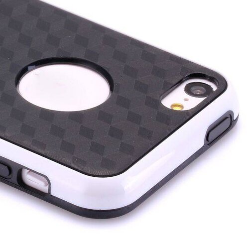 tpu pc hard case voor iphone 5 s wit zwart