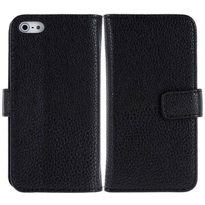 Lederen Wallet Case voor de iPhone 5 5S (zwart) Lederen Wallet Case voor de iPhone 5 5S (zwart)