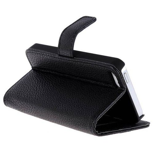 lederen wallet case voor de iphone 5 5s zwart lederen wallet case voor de iphone 5 5s zwart