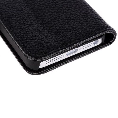 lederen wallet case voor de iphone 5 5s zwart lederen wallet case voor de iphone 5 5s zwart