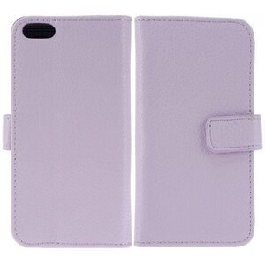 Lederen Wallet Case voor de iPhone 5 5S (paars)