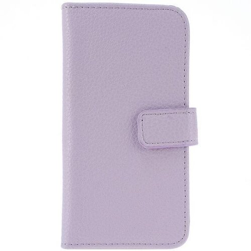 lederen wallet case voor de iphone 5 5s paars
