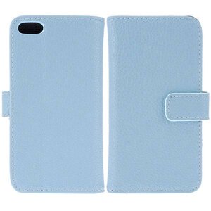Lederen Wallet Case voor de iPhone 5 5S (baby blauw)