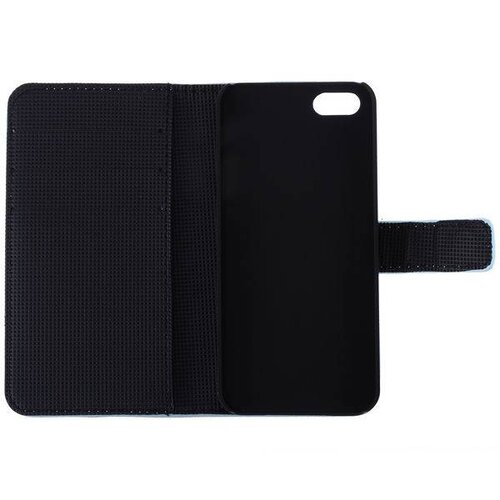 lederen wallet case voor de iphone 5 5s baby blau
