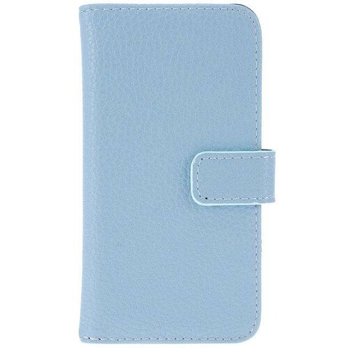 lederen wallet case voor de iphone 5 5s baby blau