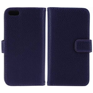 Lederen Wallet Case voor de iPhone 5 5S (donker blauw)