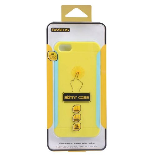 Baseus baseus hybride hardcase screenprotector iphone 5 s se geel cyaan Baseus baseus hybride hardcase screenprotector iphone 5 s se geel cyaan