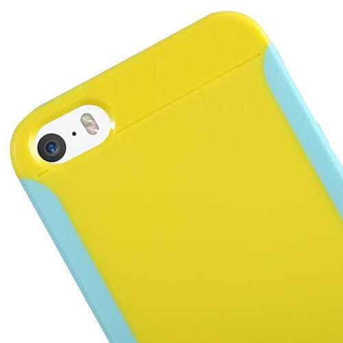 Baseus baseus hybride hardcase screenprotector iphone 5 s se geel cyaan Baseus baseus hybride hardcase screenprotector iphone 5 s se geel cyaan