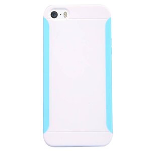 Baseus Baseus Hybride Hardcase + Screenprotector iPhone 5(s)/SE - Wit / Cyaan Baseus Baseus Hybride Hardcase + Screenprotector iPhone 5(s)/SE - Wit / Cyaan