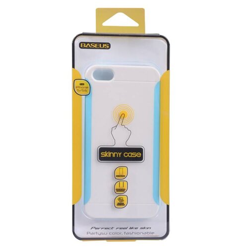 Baseus baseus hybride hardcase screenprotector iphone 5 s se wit cyaan Baseus baseus hybride hardcase screenprotector iphone 5 s se wit cyaan