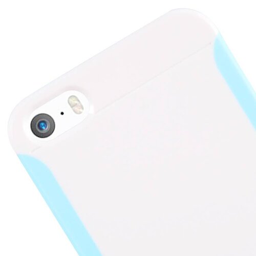 Baseus baseus hybride hardcase screenprotector iphone 5 s se wit cyaan Baseus baseus hybride hardcase screenprotector iphone 5 s se wit cyaan