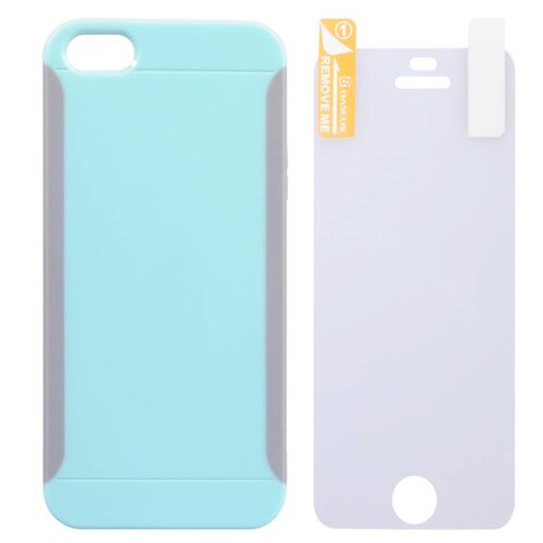 Baseus baseus hybride hardcase screenprotector iphone 5 s se cyaan grijs Baseus baseus hybride hardcase screenprotector iphone 5 s se cyaan grijs