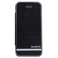 Zwarte aluminium + PU Lederen hoesjes voor iPhone 5s 5