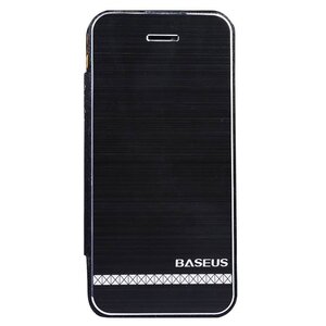 Zwarte aluminium + PU Lederen hoesjes voor iPhone 5s 5