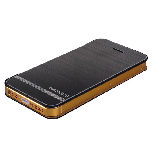 zwarte aluminium pu lederen hoesjes voor iphone 5