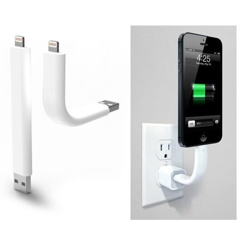 Staande USB Lightning 8-pin Oplaadkabel - Wit