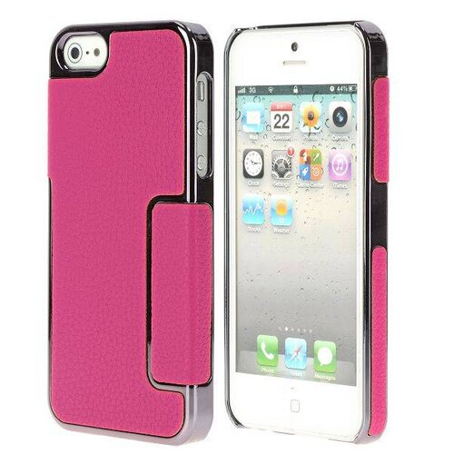 Galvaniseerde Lichee patroon lederen bekleed Case iPhone 5 5S (Roze) Galvaniseerde Lichee patroon lederen bekleed Case iPhone 5 5S (Roze)