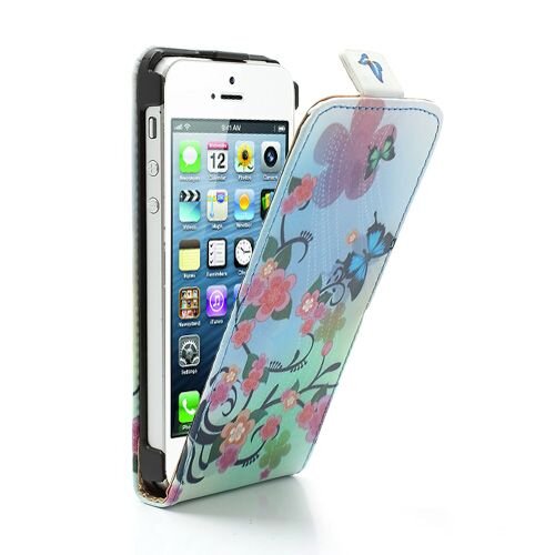 vlinder bloemen meerkleurig hoesje iphone 5 5s