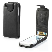 Flip pu Lederen Case iPhone 5 5S - zwart