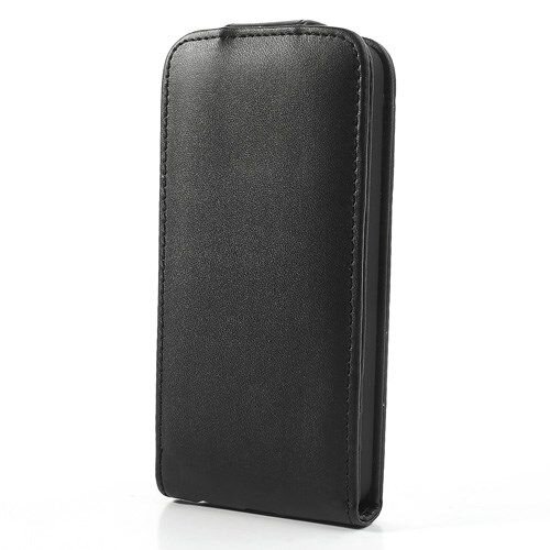 flip pu lederen case iphone 5 5s zwart