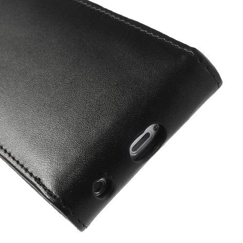 flip pu lederen case iphone 5 5s zwart