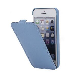 Melkco blauw Flip Lederen Case iPhone 5 5S
