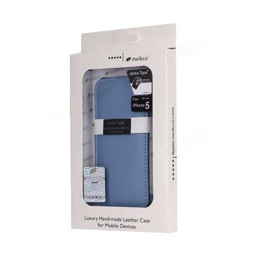 melkco blauw flip lederen case iphone 5 5s