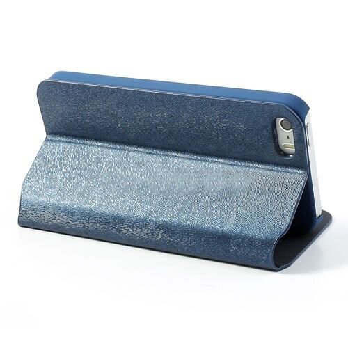 knd pu leren flip stand case voor iphone 5s 5 bla