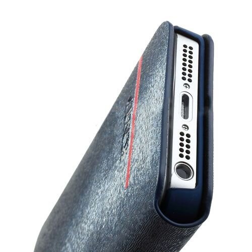 knd pu leren flip stand case voor iphone 5s 5 bla