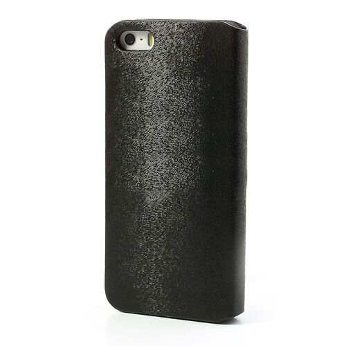 knd pu leren flip stand case voor iphone 5s 5 zwa